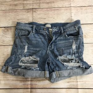 Distressed Boyfriend Jean Shorts
